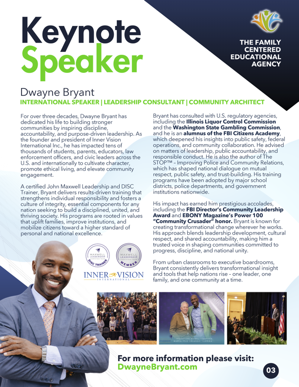 Keynote Speaker for Parents - Dwayne Bryant
